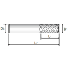 Fresa MD Z6-8 Hélice 45º X-POWER Pro Serie Larga