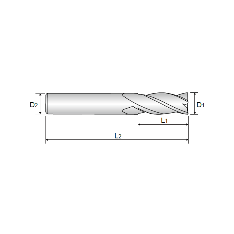 4 FLUTE SHORT LENGTH