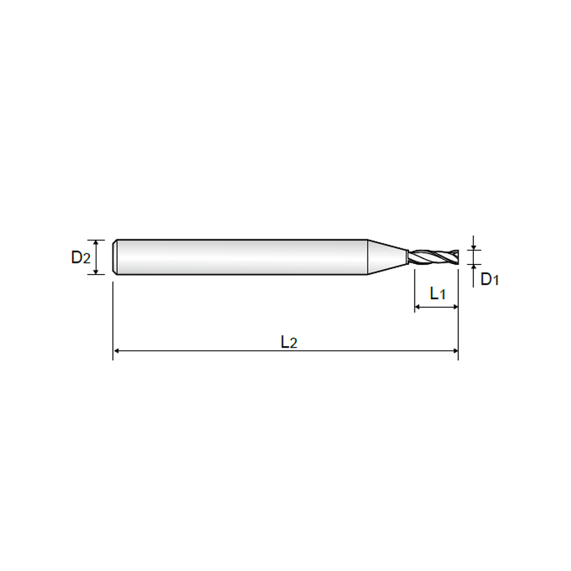 2 FLUTE SHORT LENGTH