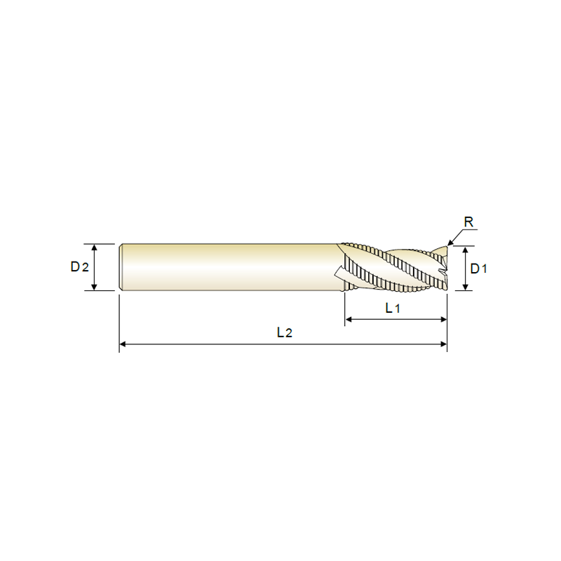 TitaNox-POWER Fresa MD Z5 TORICA PASO FINO HELICE 45º (FLAT)