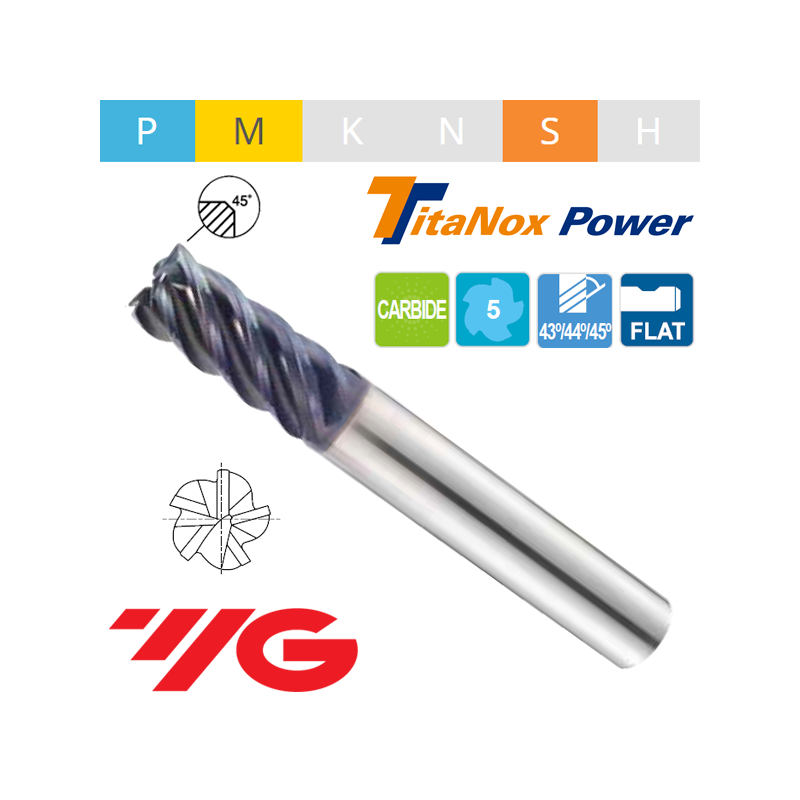 TitaNox-POWER Fresa MD Z5 SERIE LARGA (FLAT) TitaNox-POWER Fresa MD Z5 SERIE LARGA (FLAT)