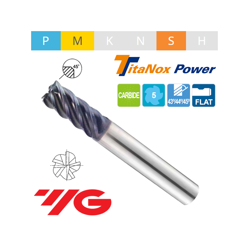 TitaNox-POWER Fresa MD Z5 SERIE CORTA (FLAT) TitaNox-POWER Fresa MD Z5 SERIE CORTA (FLAT)