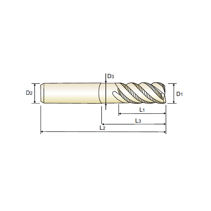 TANK-POWER Fresa HSS-PM Z3-4-5-6 SERIE CORTA HELICE 45º