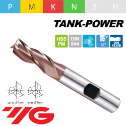 TANK-POWER Fresa HSS-PM Z3 SERIE CORTA