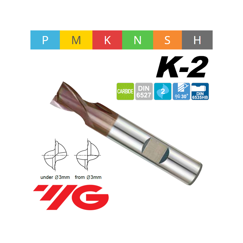 Fresa K2 MD Z2 SERIE CORTA CON CORTE REDUCIDO Fresa K2 MD Z2 SERIE CORTA CON CORTE REDUCIDO