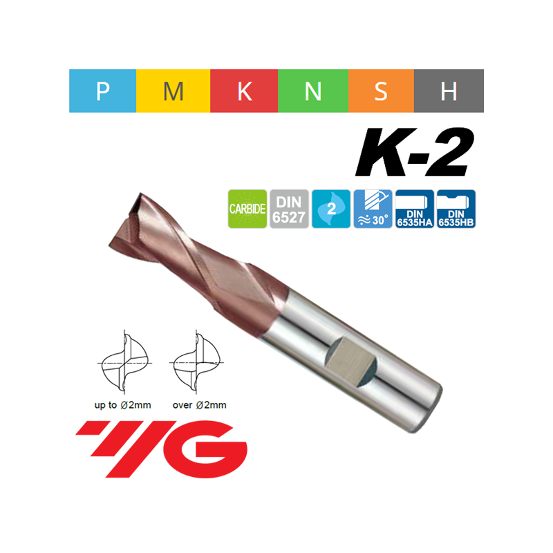 Fresa K2 MD Z2 SERIE LARGA CON AGUJERO WELDON Fresa K2 MD Z2 SERIE LARGA CON AGUJERO WELDON
