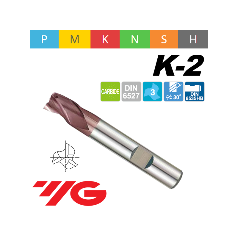 Fresa K2 MD Z3 SERIE LARGA CON AGUJERO WELDON Fresa K2 MD Z3 SERIE LARGA CON AGUJERO WELDON