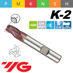 Fresa K2 MD Z3 SERIE LARGA CON CHAFLÁN Y AGUJERO WELDON