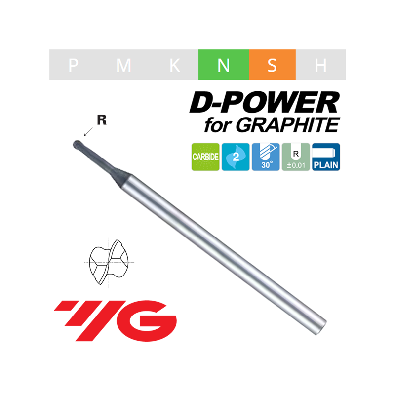 D-POWER Fresa MD Z2 ESFERICA MINI DESTALONADA Rec. D-POWER Fresa MD Z2 ESFERICA MINI DESTALONADA Rec.