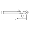 D-POWER Fresa MD Z2 ESFERICA SERIE CORTA DESTALONADA Rec.