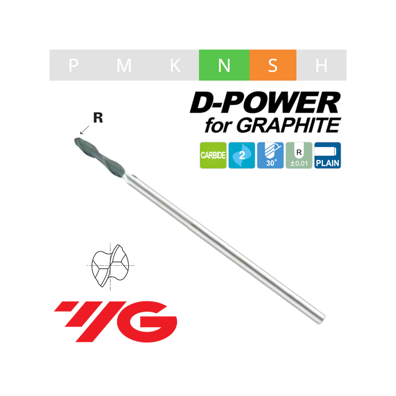 D-POWER Fresa MD Z2 ESFERICA SERIE LARGA Rec. D-POWER Fresa MD Z2 ESFERICA SERIE LARGA Rec.