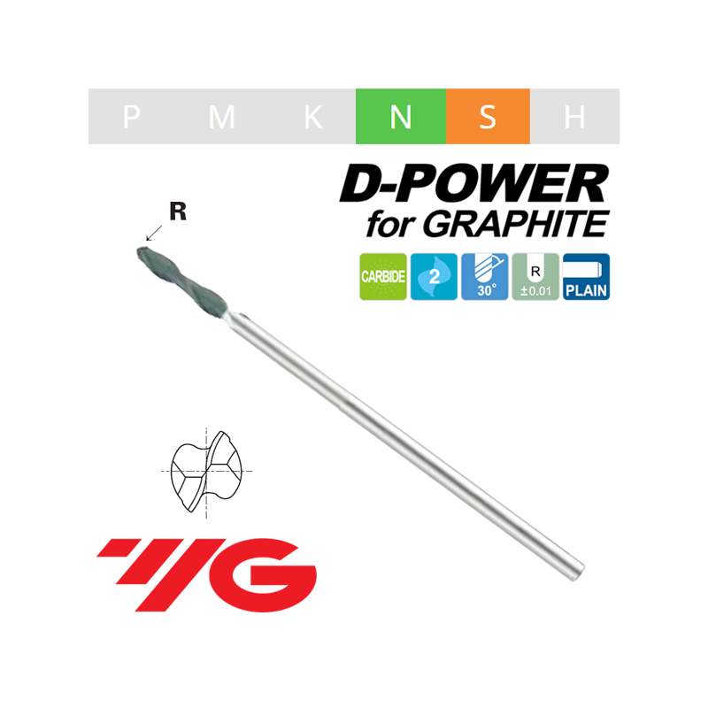D-POWER Fresa MD Z2 ESFERICA PARA MECANIZADO PROFUNDO Rec. D-POWER Fresa MD Z2 ESFERICA PARA MECANIZADO PROFUNDO Rec.