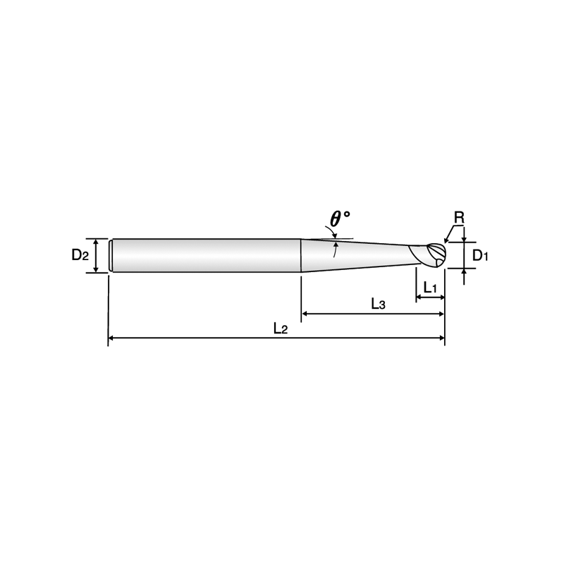 D-POWER Fresa MD Z2 ESFERICA CONICA Rec.