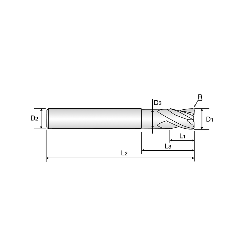 D-POWER Fresa MD Z3 ESFERICA CORTA Rec.