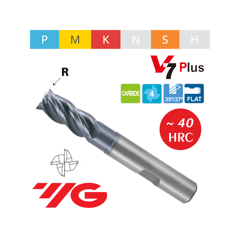Fresa V7 PLUS MD Z4 Tórica Destalonada Fresa V7 PLUS MD Z4 Tórica Destalonada