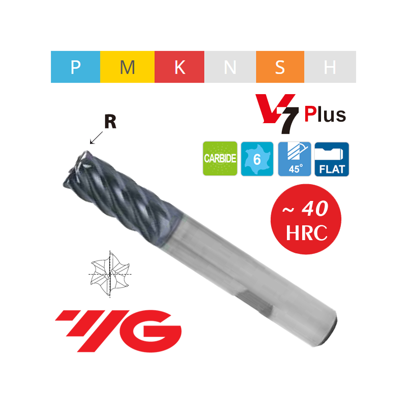 Fresa V7 PLUS MD Z6 Tórica Serie Extra Larga Fresa V7 PLUS MD Z6 Tórica Serie Extra Larga