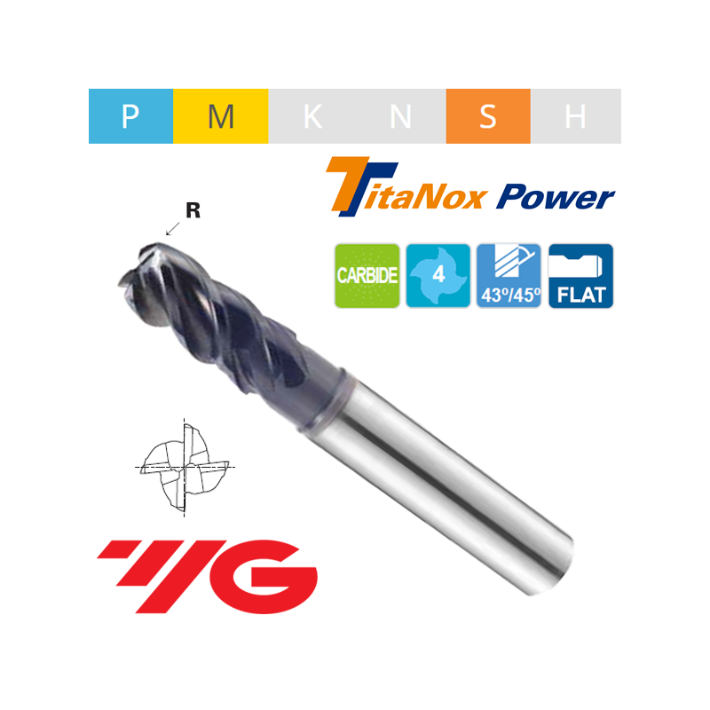 TitaNox-POWER Fresa MD Z4 TORICA DOBLE CUERPO (FLAT) TitaNox-POWER Fresa MD Z4 TORICA DOBLE CUERPO (FLAT)