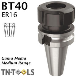 Cono Portapinza BT40 de sujección para pinza ER16 Gama Media