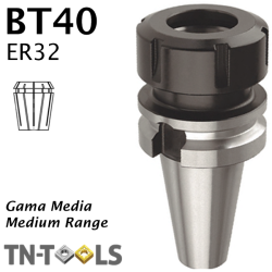 Cono Portapinza BT40 de sujección para pinza ER32 Gama Media