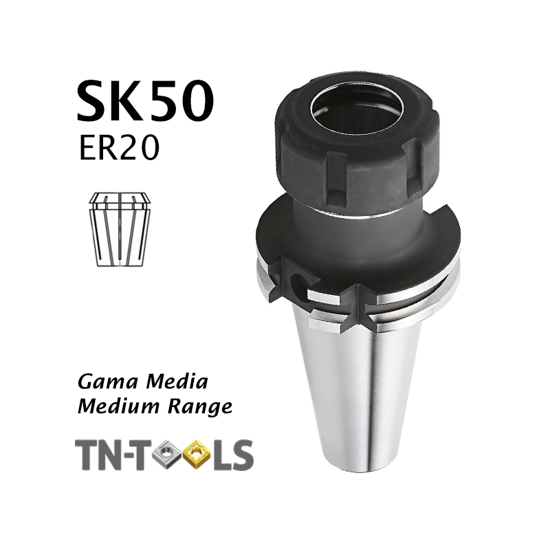 Cono Portapinza DIN69871 SK50 para sujección pinza ER20 Gama Media Cono Portapinza DIN69871 SK50 para sujección pinza ER20 Gama Media