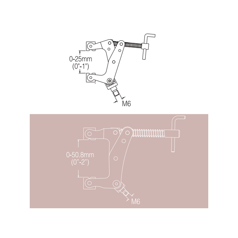 Noga Brida-Sargento 2" DG0125 Rosca Extensible M6 x 6.5