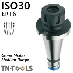 Cono Portapinza DIN2080 ISO30 ER16 para pinza de sujección Gama Media 
