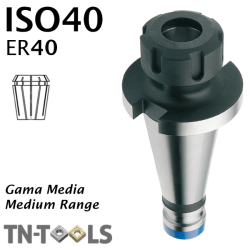 Cono Portapinza DIN2080 ISO40 ER40 para pinza de sujección Gama Media 