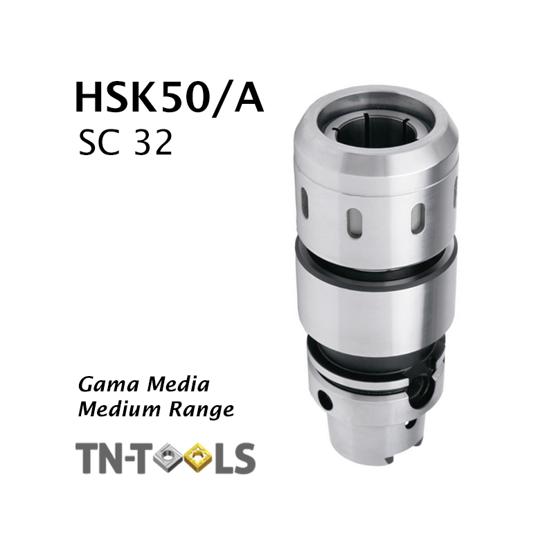 Cono Portapinza DIN69893 HSK50/A de sujección para pinza SC32 de gran apriete Gama Media