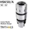 Cono Portapinza DIN69893 HSK50/A de sujección para pinza SC32 de gran apriete Gama Media