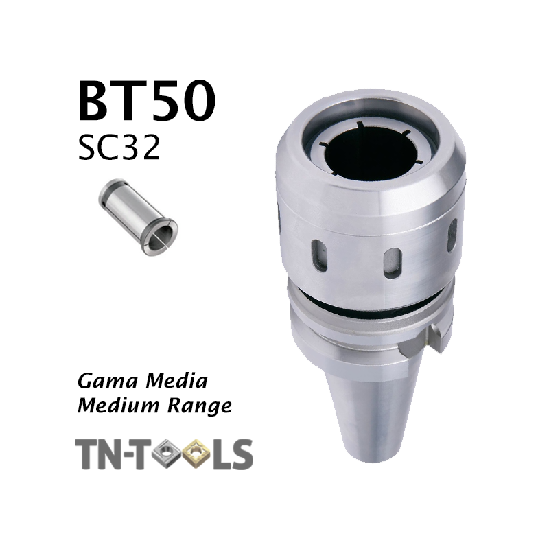 Cono Portapinza DIN69893 BT50 de sujección para pinza SC32 de gran apriete Gama Media Cono Portapinza DIN69893 BT50 de sujección para pinza SC32 de gran apriete Gama Media