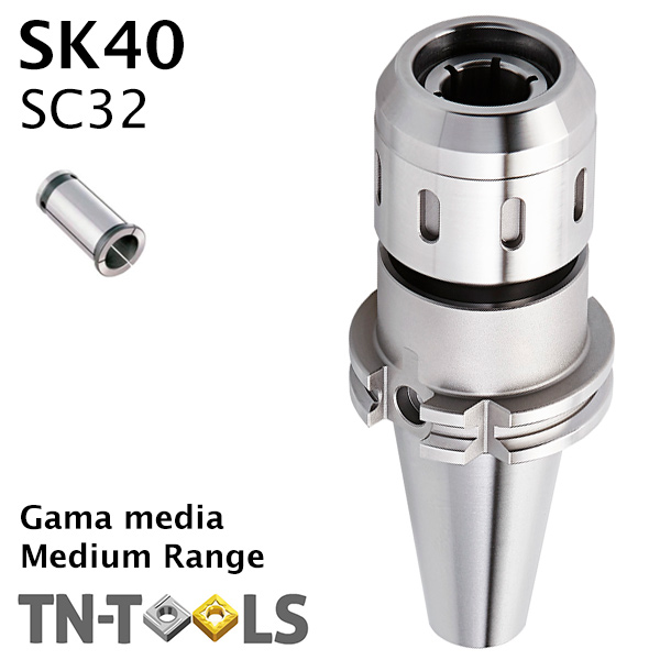 Cono Portapinza DIN69893 SK40 de sujección para pinza SC32 de gran apriete Gama Media Cono Portapinza DIN69893 SK40 de sujección para pinza SC32 de gran apriete Gama Media