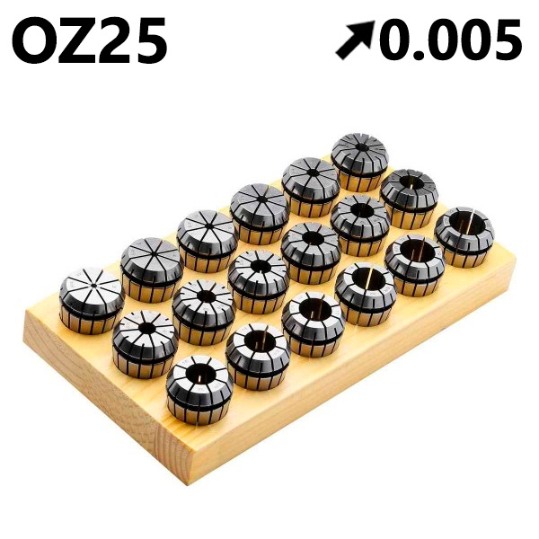 Set de Pinzas OZ25 en Base de Madera Precisión 0.005