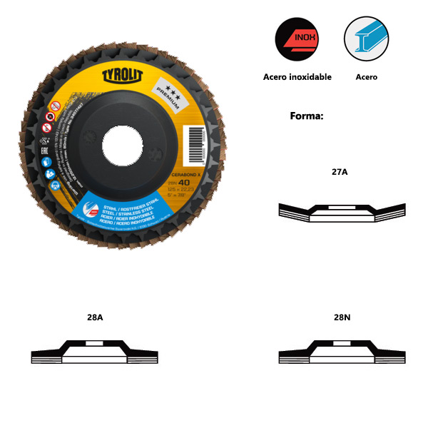 PREMIUM*** CERABOND X disques à lamelles pour acier et acier inoxydable