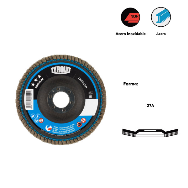 OVERLAP PREMIUM*** flap discs for steel and stainless steel OVERLAP PREMIUM*** flap discs for steel and stainless steel