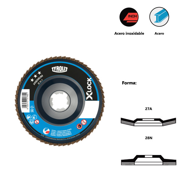 Discos de láminas PREMIUM*** X-LOCK para acero y acero inoxidable