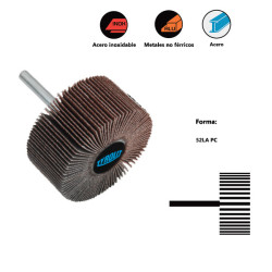 Flap wheels with shank BASIC* A-B02 PC X For steel, stainless steel and non-ferrous metals