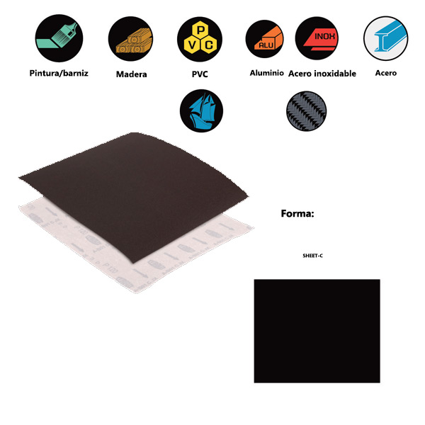 Hojas de tela BASIC* A-B01 C JX para plástico, madera, pintura y barniz Hojas de tela BASIC* A-B01 C JX para plástico, madera, pintura y barniz