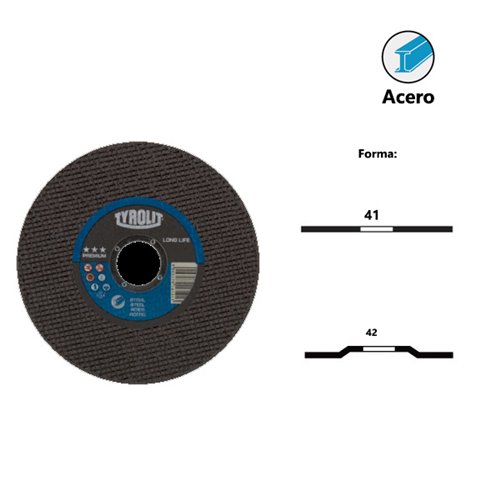 Discos de corte PREMIUM*** para acero Tyrolit  de larga duración