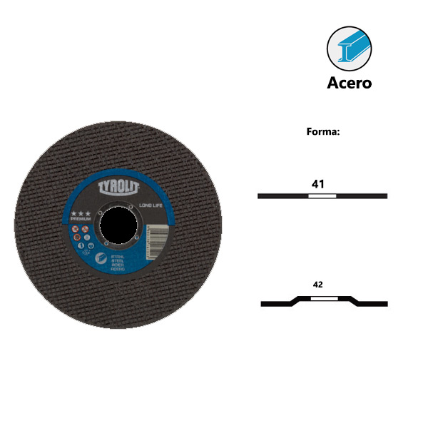 Discos de corte PREMIUM*** para acero Tyrolit de larga duración Discos de corte PREMIUM*** para acero Tyrolit de larga duración