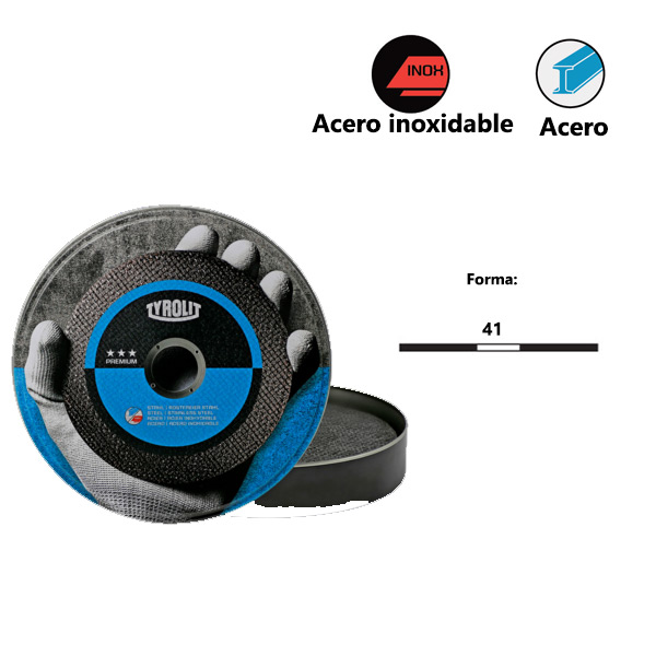 Discos de corte PREMIUM*** 2en1 para acero y acero inoxidable Tyrolit Discos de corte PREMIUM*** 2en1 para acero y acero inoxidable Tyrolit