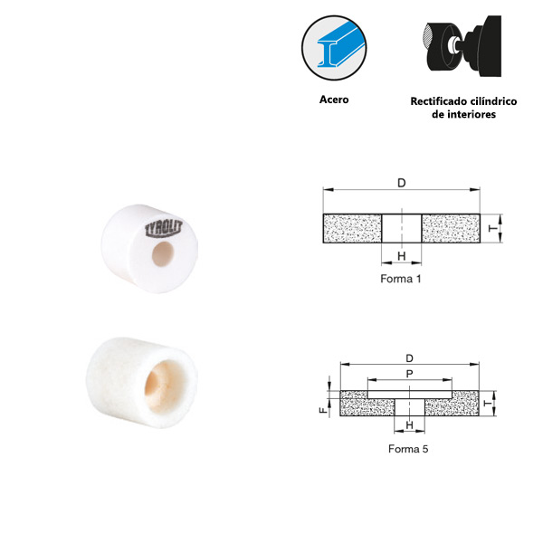 Conventional ceramic internal cylindrical grinding for low alloy and non-alloy steels