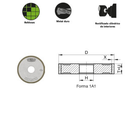 Rectificado cilíndrico de interiores Aglomerante de resina sintética con diamante para carburo de tungsteno y cerámicas industri