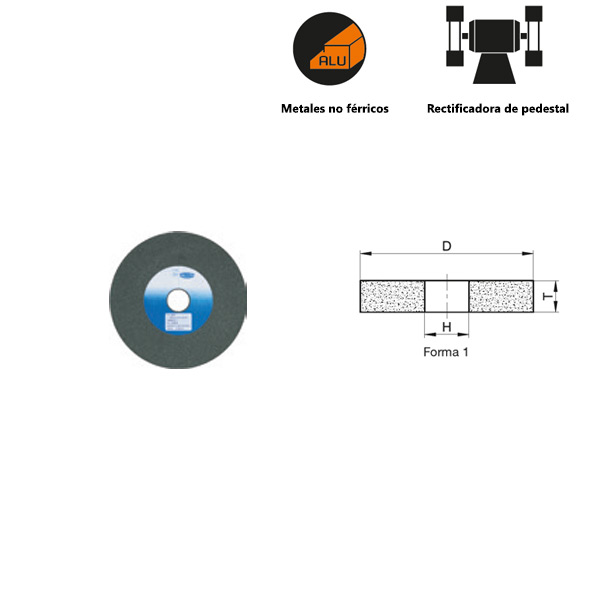 Meules céramiques conventionnelles pour rectifieuses sur socle en métaux non ferreux Meules céramiques conventionnelles pour rectifieuses sur socle en métaux non ferreux
