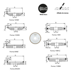 Synthetic resin bonded diamond abrasive tools for back grinding for tungsten carbide