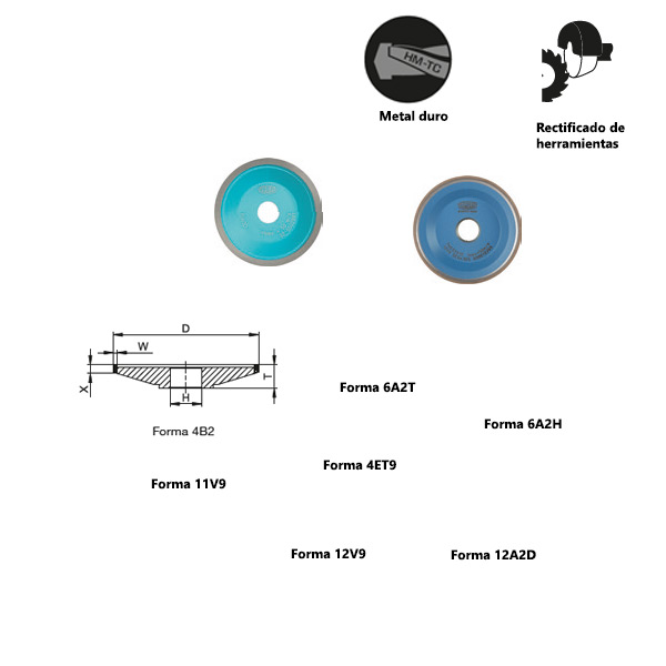 Rectificado de herramientas CNC con diamante con aglomerante de resina sintética para carburo de tungsteno