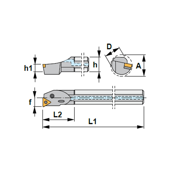 Porte-outils de tour A-PTFNR/L (90°) Intérieur