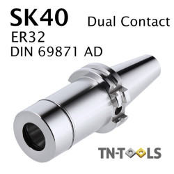 Precision collet chuck Dual Contact SK40 ER32-2/20 DIN 69871 AD