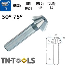 Angular Conical End Mills HSSCo with Cilindric Shank DIN 1833B
