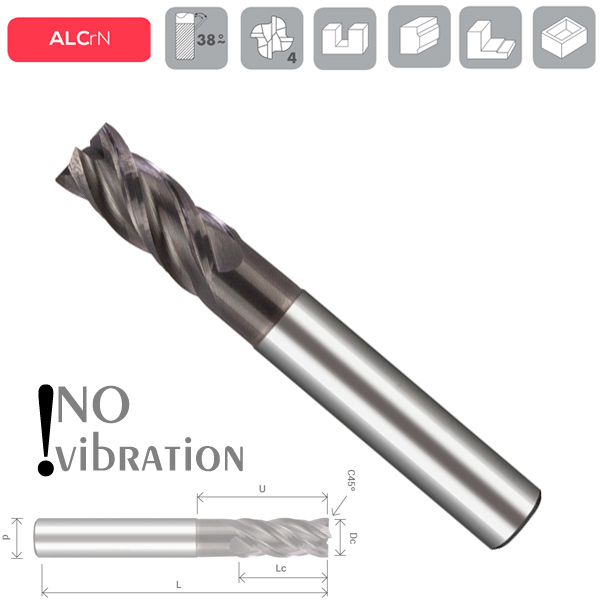 Z4 Hyperlink Plus: Unequal Helix Angles 35º-38ª Multipurpose Reduced Neck Premium Z4 Hyperlink Plus: Unequal Helix Angles 35º-38ª Multipurpose Reduced Neck Premium