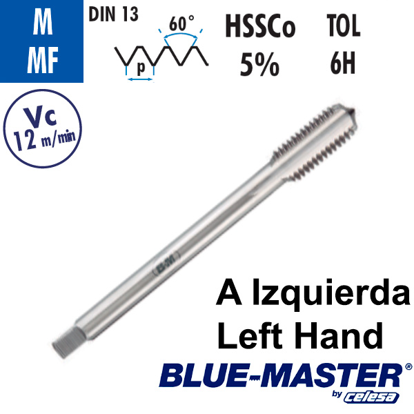 Left Hand Straight Taps for Machine Tapping HSSCo Left Hand Straight Taps for Machine Tapping HSSCo
